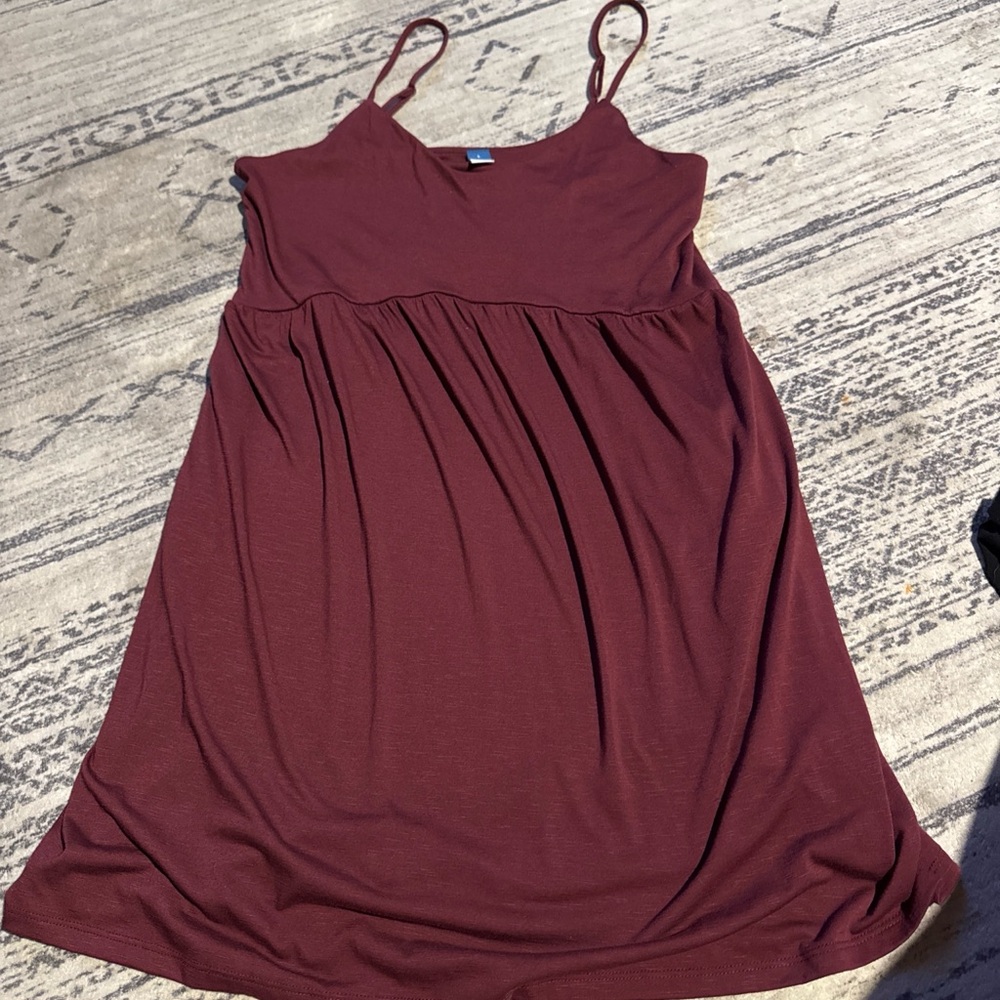 Elegant Burgundy Spaghetti Strap Dress